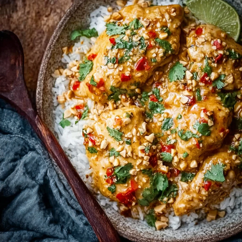 Easy Thai Peanut Chicken Crockpot: Simple Weeknight Dinner - Image 1