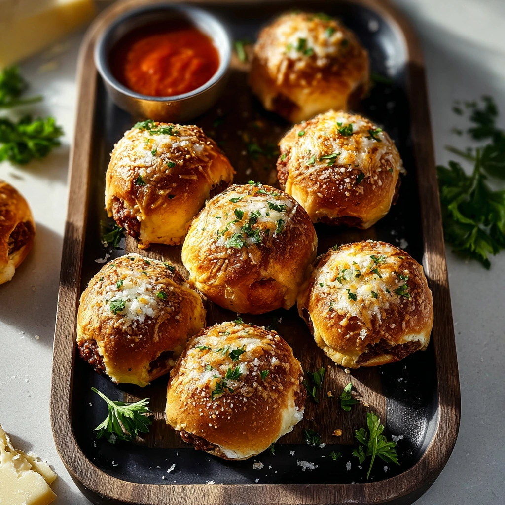 Hearty Garlic Parmesan Cheeseburger Bombs - Image 1