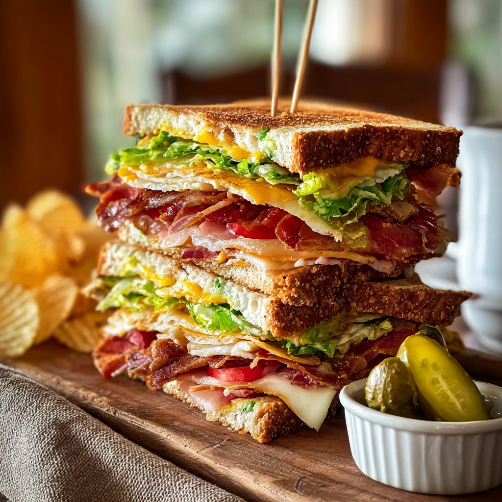 Hearty Cowboy Club Sandwich: A Satisfying Stack - Image 1