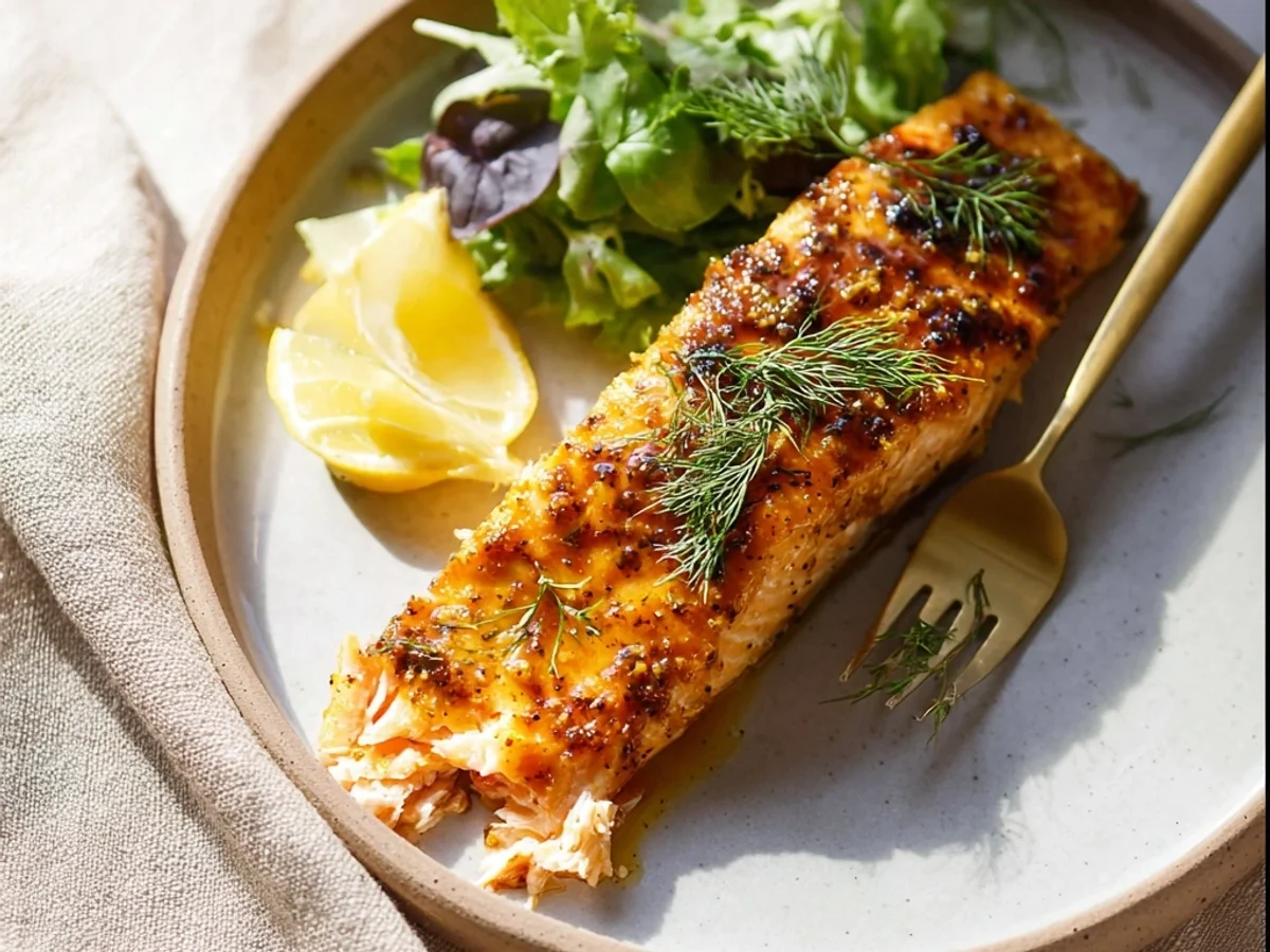 Air Fryer Honey Mustard Salmon: Fast Weeknight Flavor - Image 1