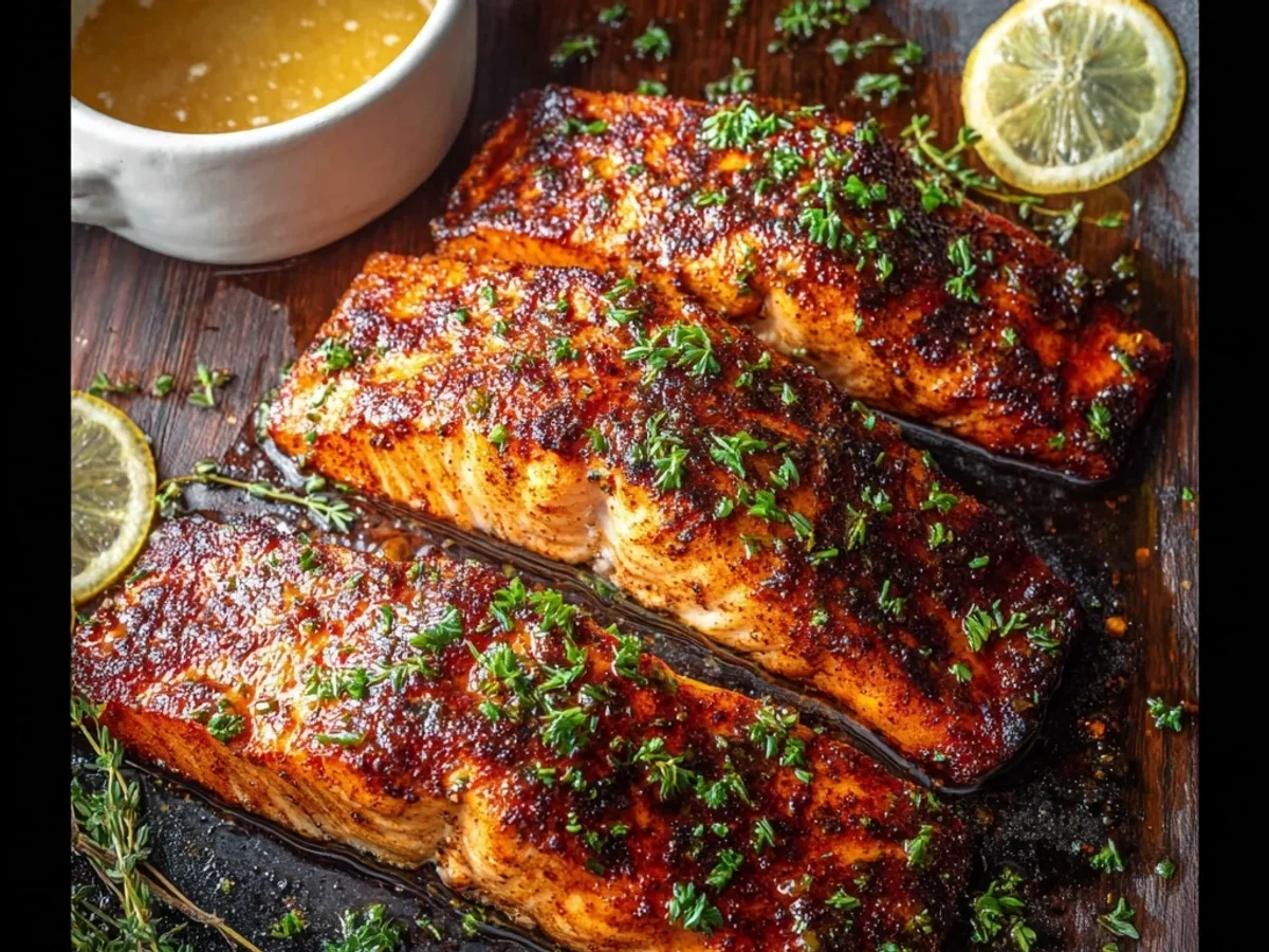 Cajun Honey Butter Salmon: Sweet & Spicy Flaky Fish - Image 1