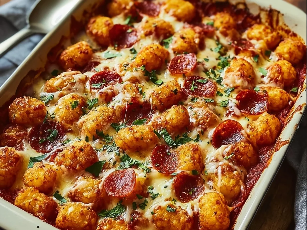 Cheesy Pizza Tot Casserole: A Family Dinner Winner - Image 1