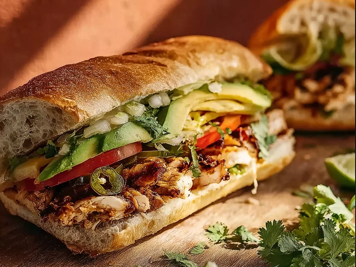 Chicken Torta Sandwich: Hearty Mexican-Inspired Meal - Image 1
