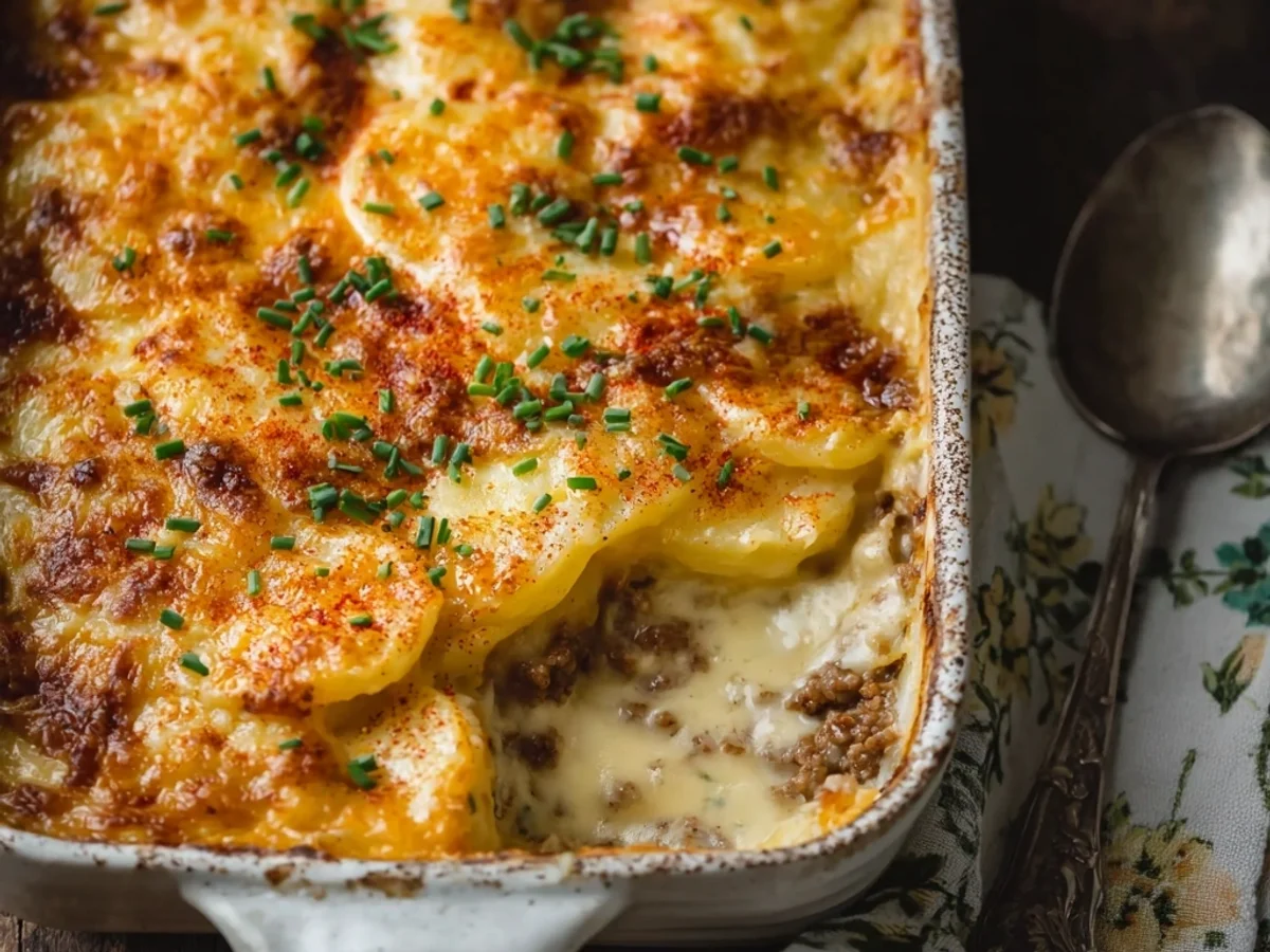 Classic Cheesy Hamburger Potato Casserole - Image 2