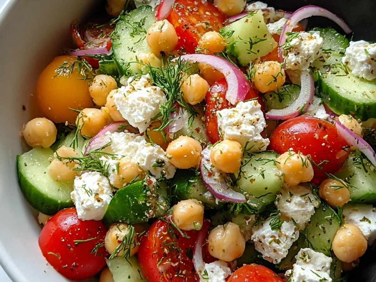 Cottage Cheese and Chickpeas Salad: Quick, Fresh Lunch - Image 1