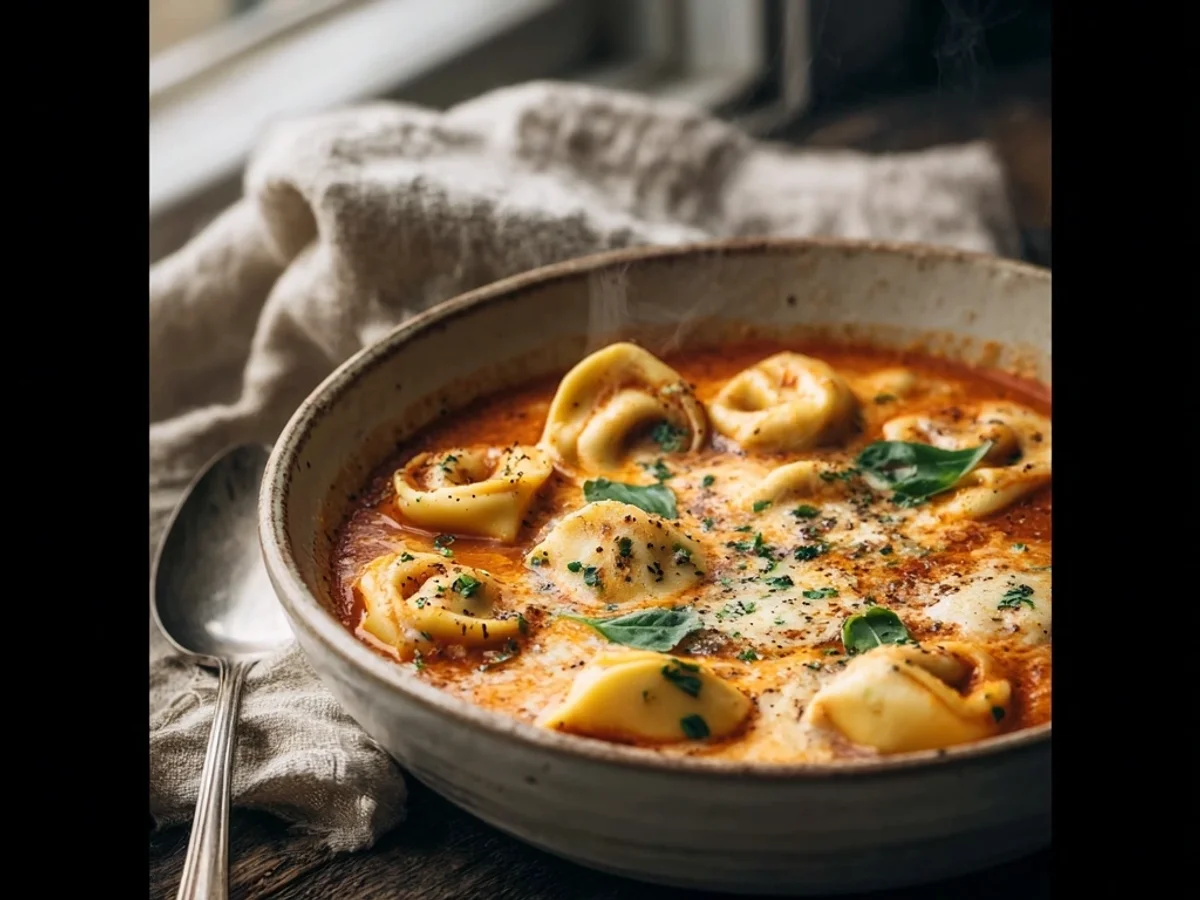 Creamy Cheesy Tomato Tortellini Soup - Image 1
