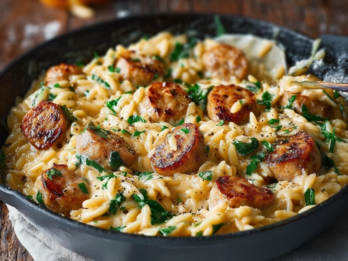 Creamy Chicken Sausage Orzo: Simple One-Pan Dinner - Image 2