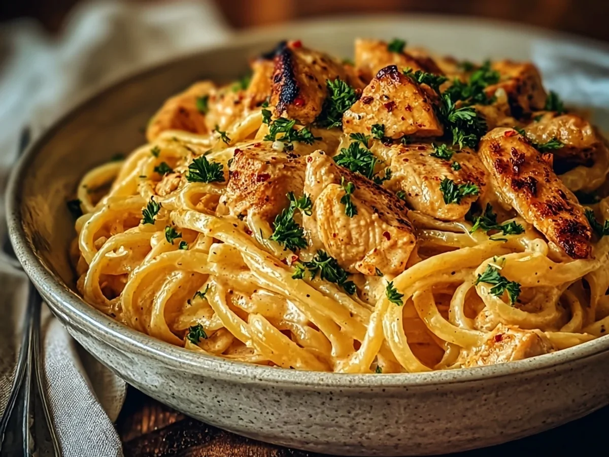 Creamy Cowboy Butter Chicken Linguine Delight - Image 1