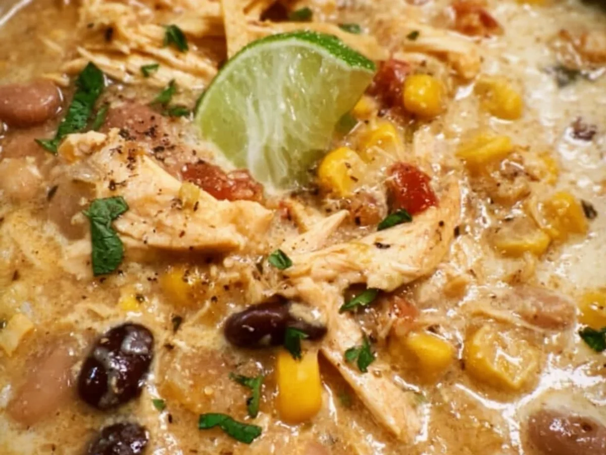 Creamy Crockpot White Chicken Chili with Cream Cheese - Image 1