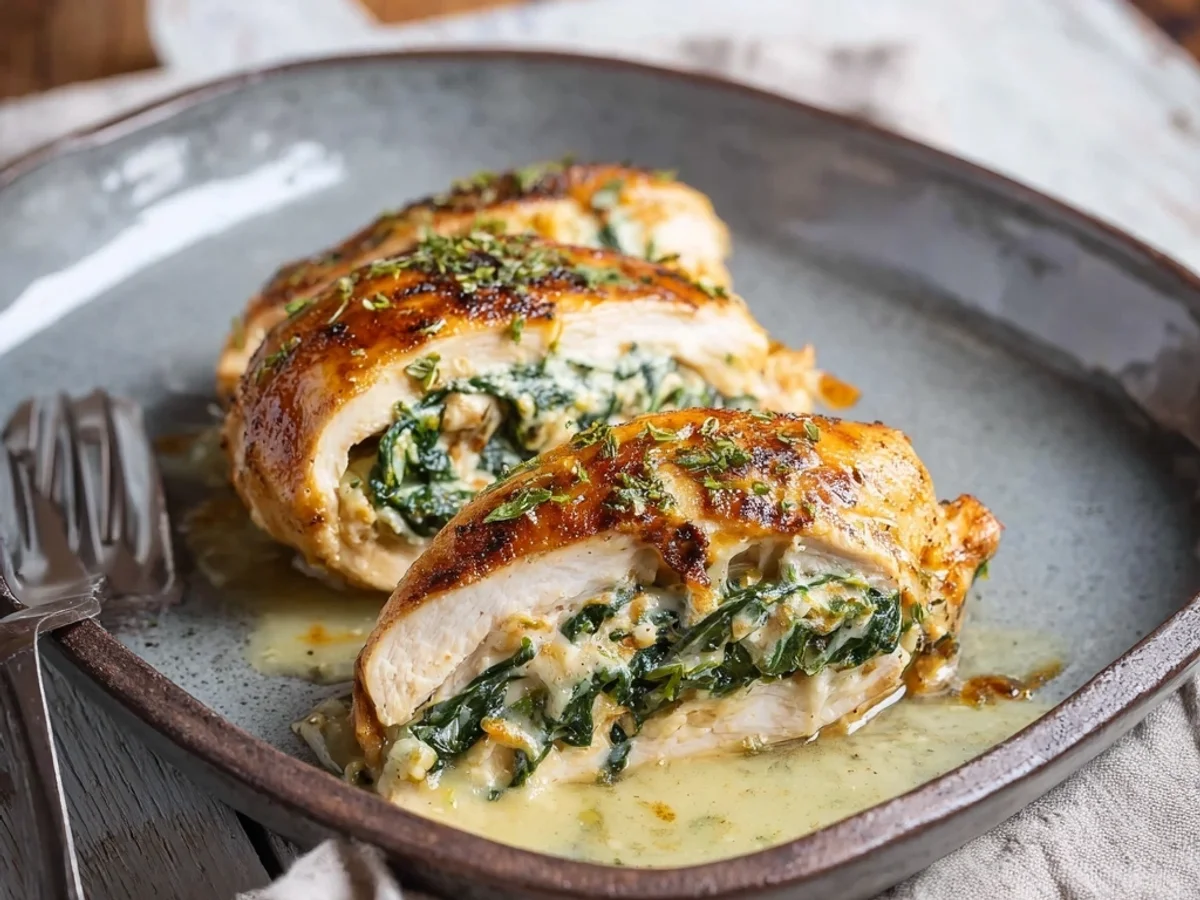 Creamy Spinach Stuffed Chicken Breasts - Image 1