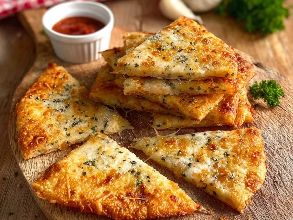 Crispy Air Fryer Cheesy Tortilla Garlic Bread - Image 2