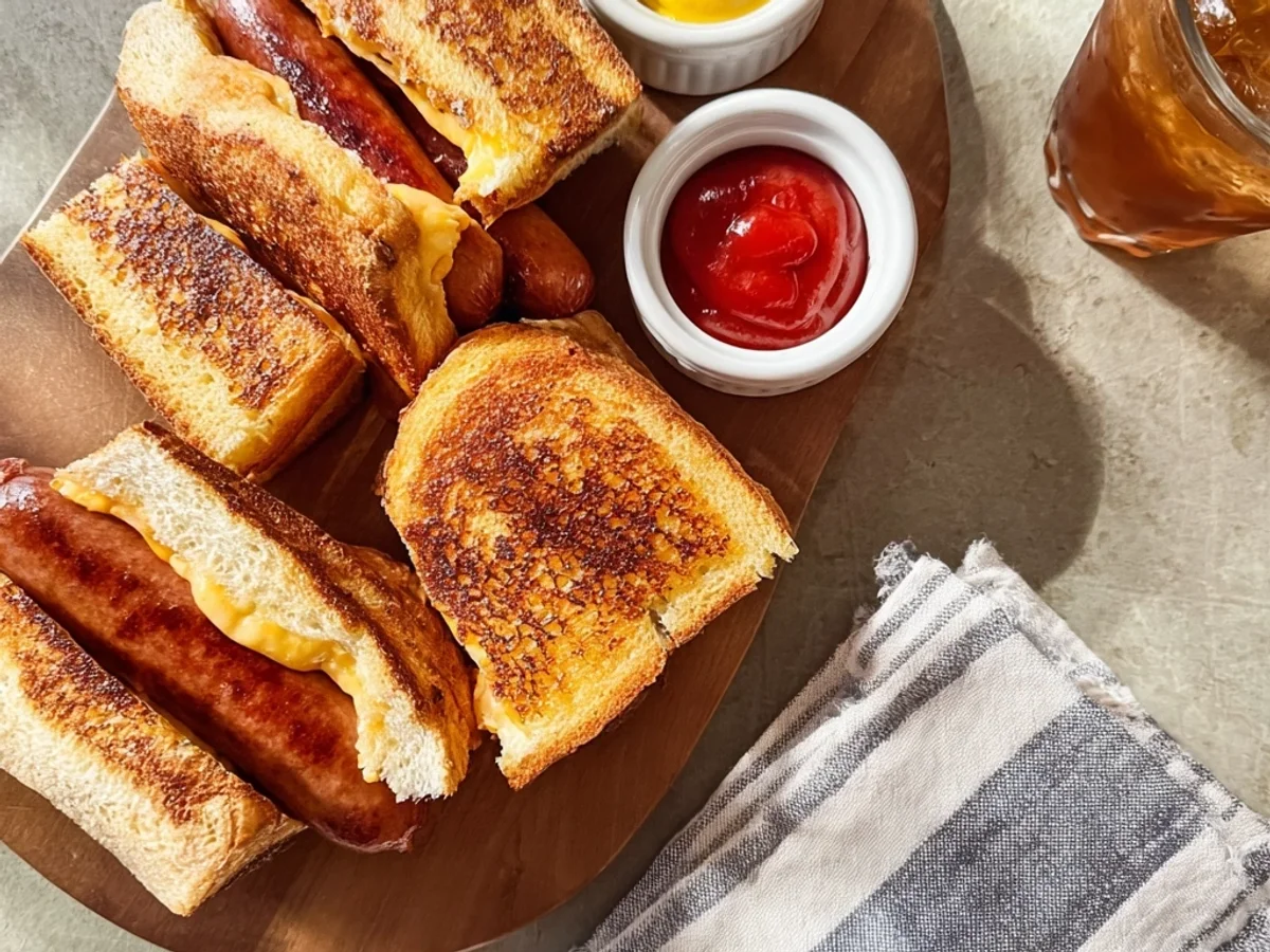 Crispy Air Fryer Grilled Cheese Hot Dogs - Image 1