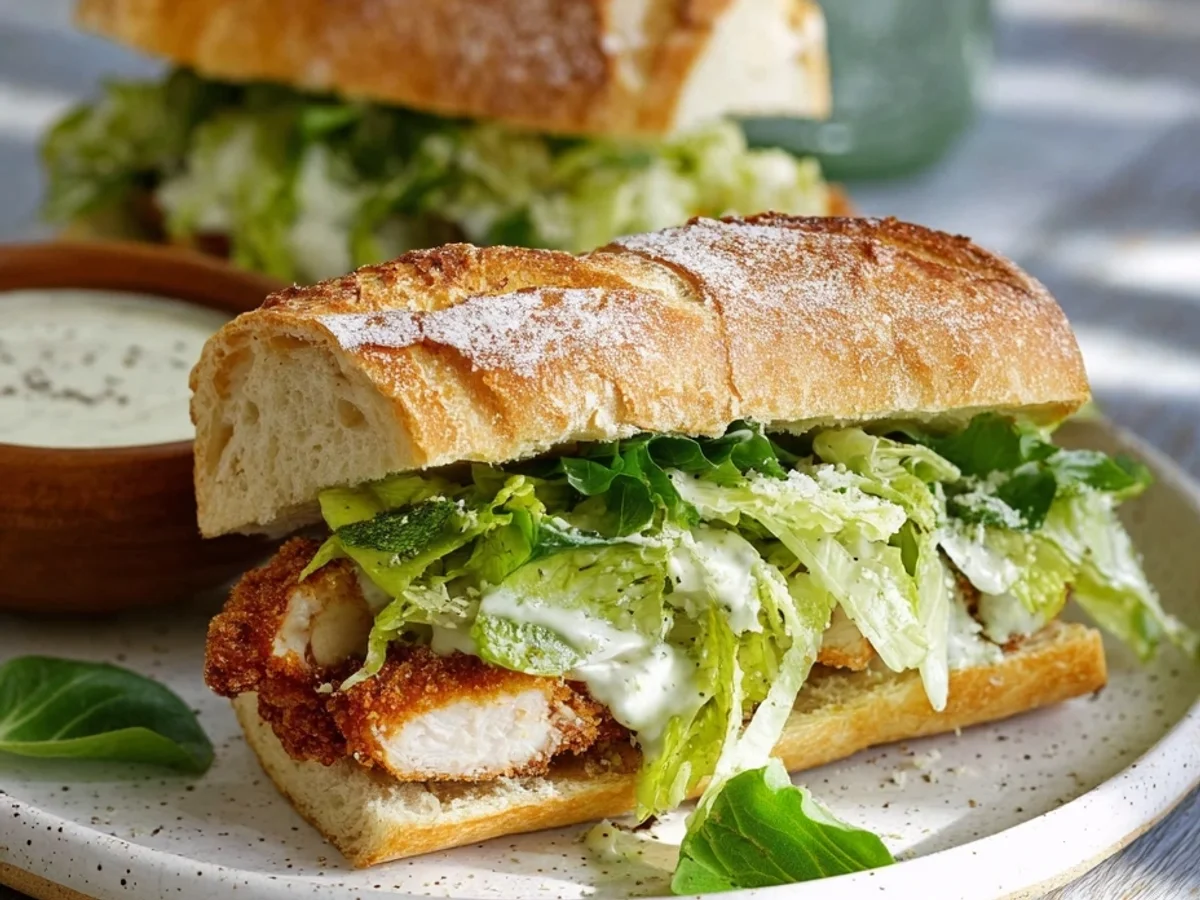 Crispy Chicken Caesar Sandwich: A Zesty Lunch Fix - Image 1
