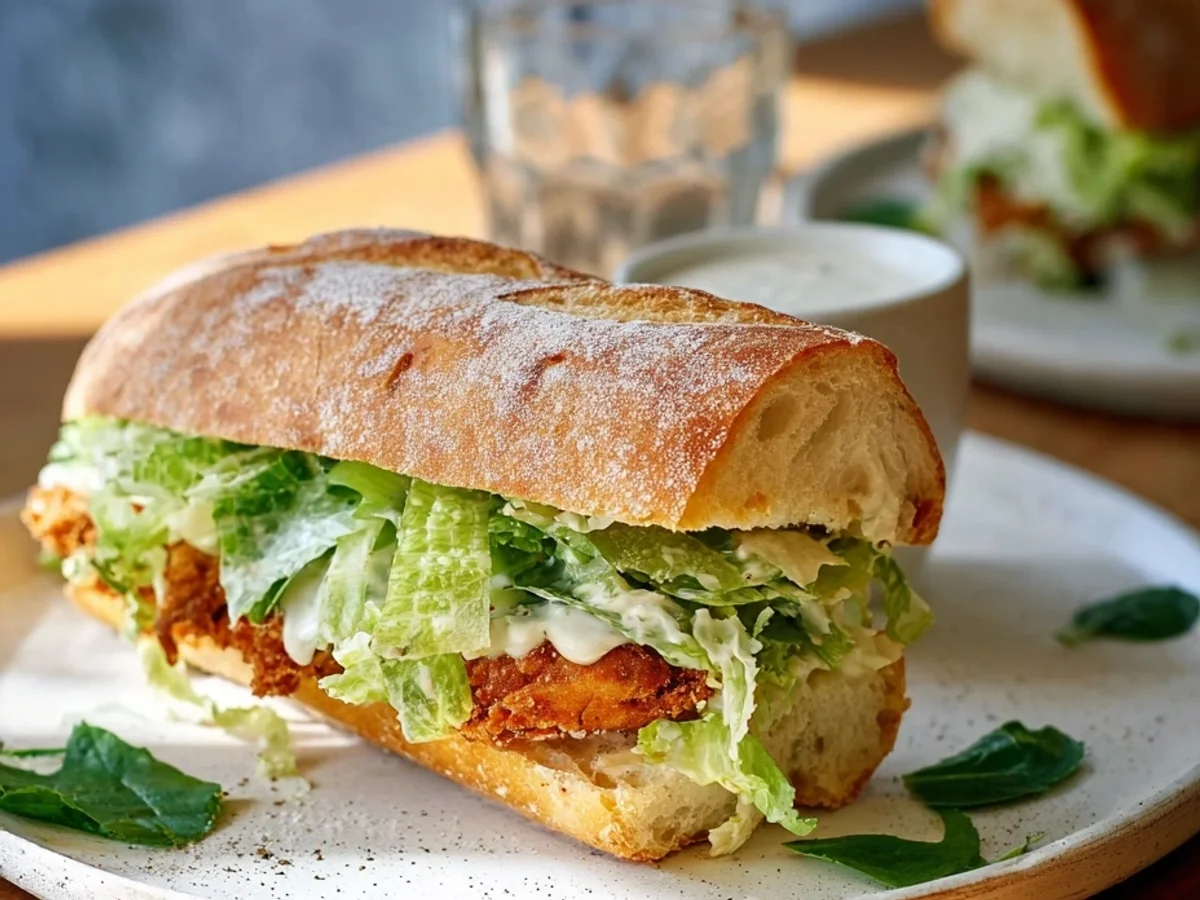 Crispy Chicken Caesar Sandwich: A Zesty Lunch Fix - Image 2