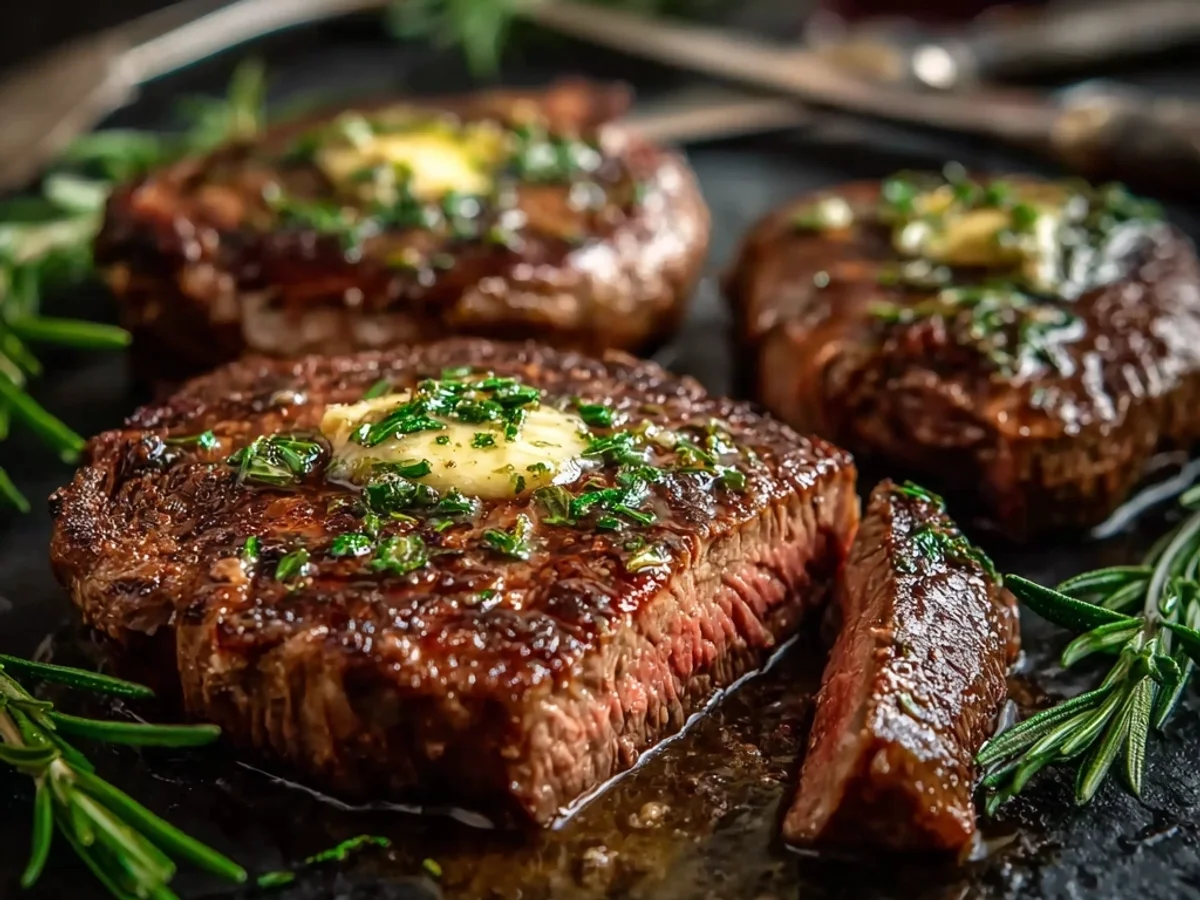 Crispy Pan Seared Steak with Garlic Butter - Image 1