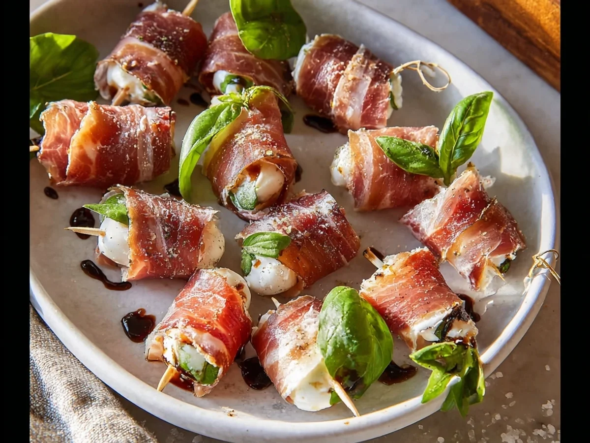 Crispy Prosciutto Wrapped Mozzarella Bites - Image 1