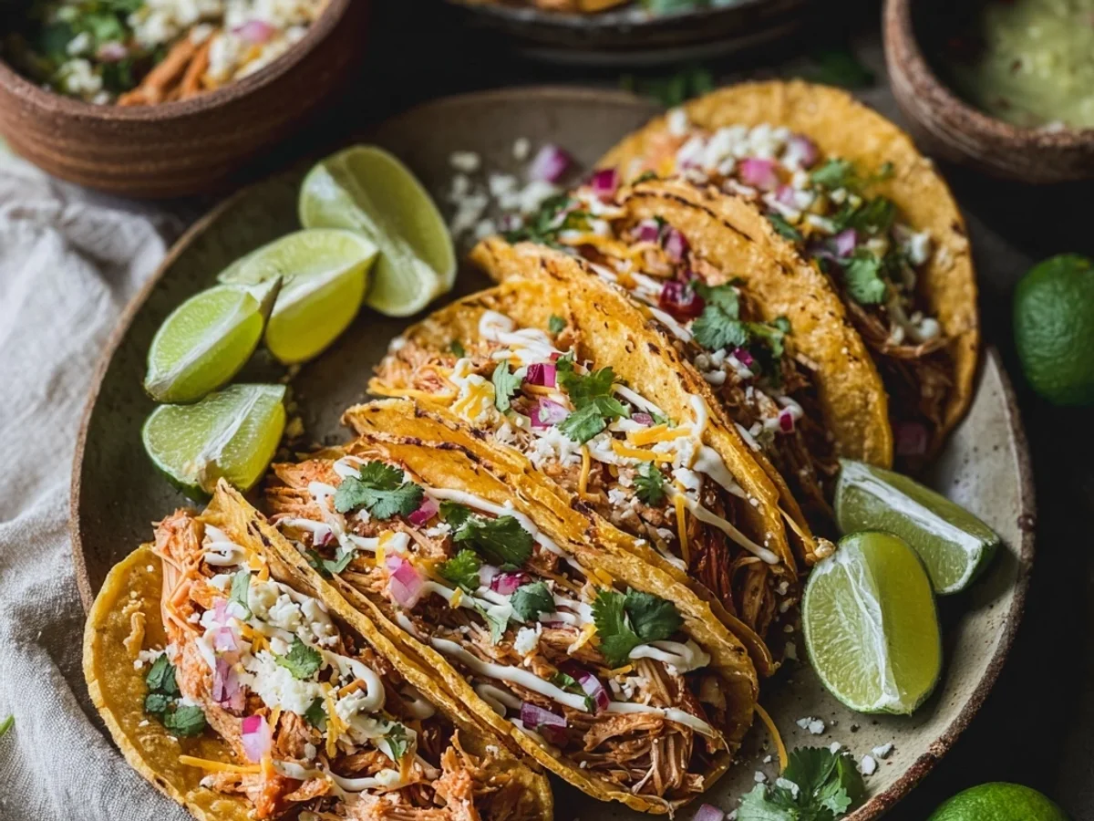 Easy Crockpot Chicken Tacos: Tender, Flavorful Meal - Image 1