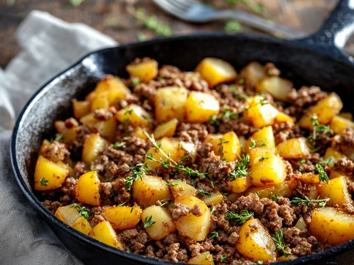 Easy Ground Beef and Potatoes Skillet Meal - Image 1
