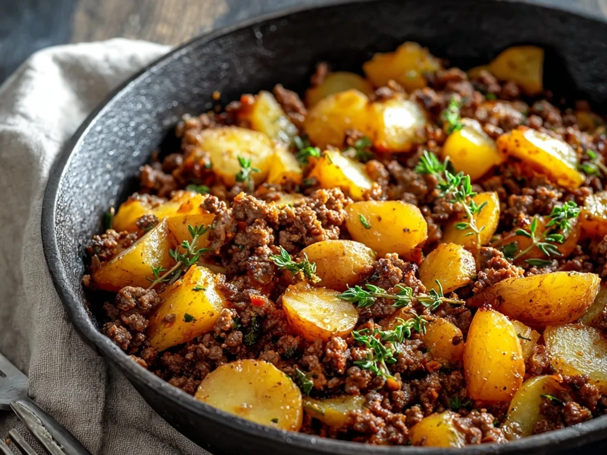 Easy Ground Beef and Potatoes Skillet Meal - Image 2