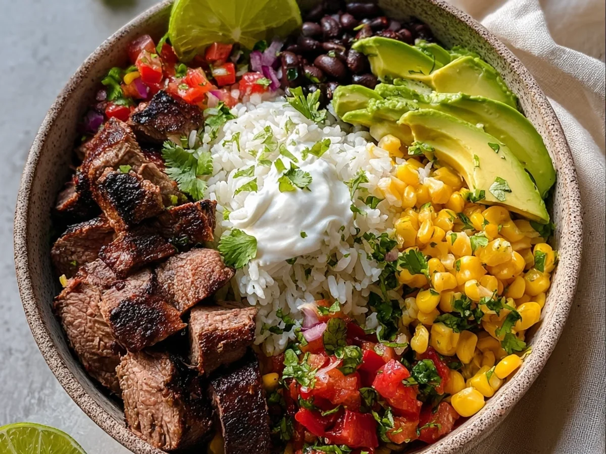 Easy Steak Burrito Bowl: Tender Steak, Zesty Toppings - Image 2