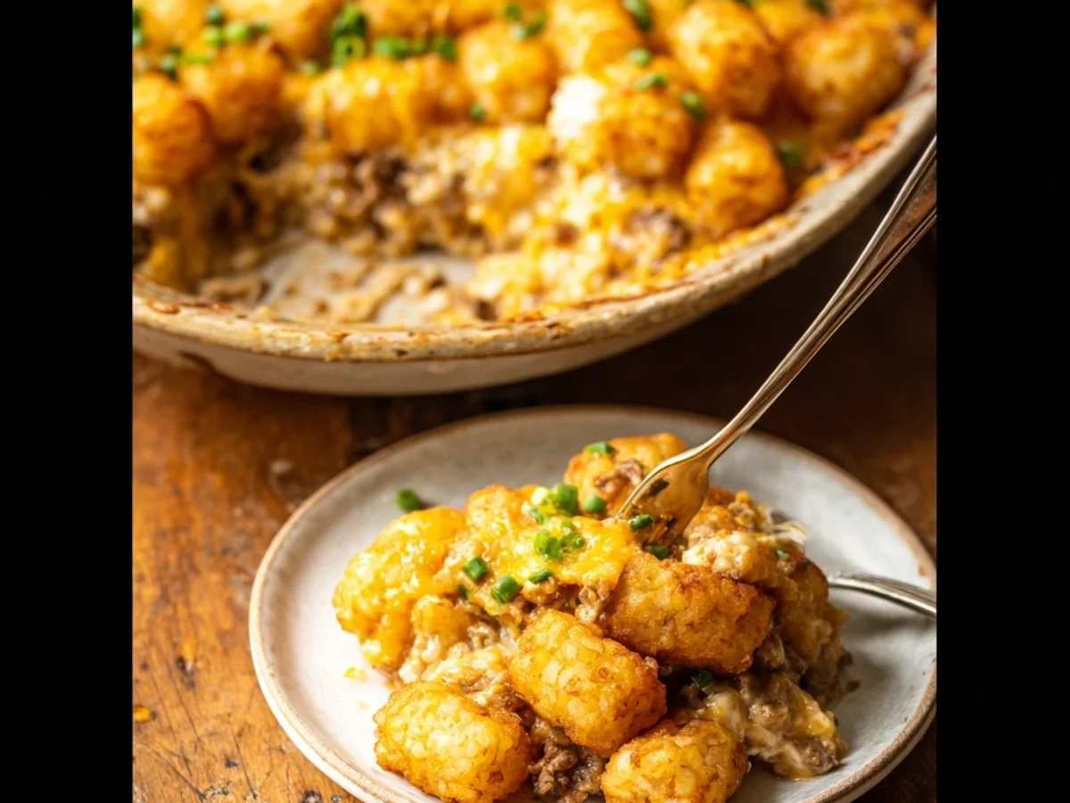 Easy Tater Tot Casserole: Hearty Family Dinner - Image 1