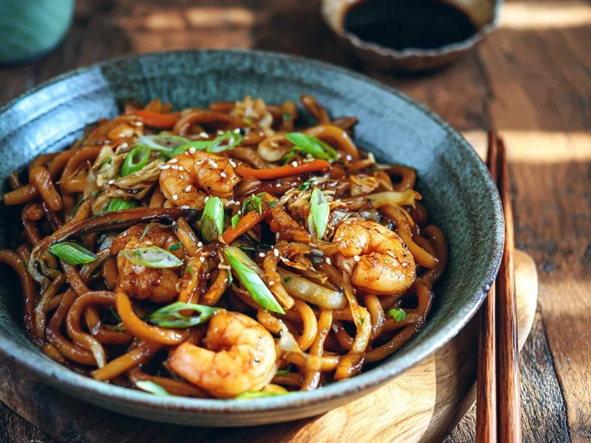 Flavorful Yaki Udon with Shrimps: Quick Noodle Stir-Fry - Image 2