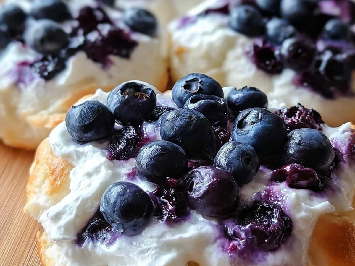 Fluffy Light Cottage Cheese Blueberry Cloud Bread - Image 1