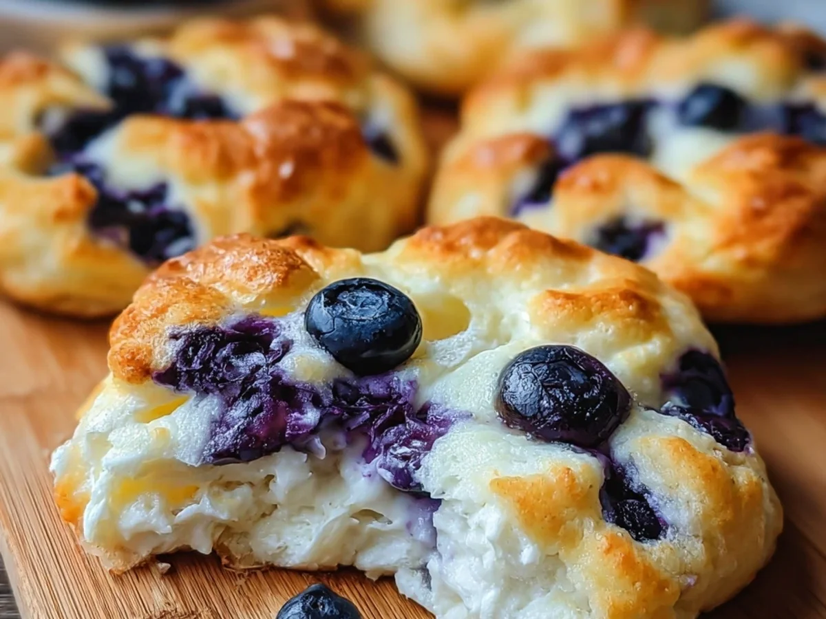 Fluffy Light Cottage Cheese Blueberry Cloud Bread - Image 2