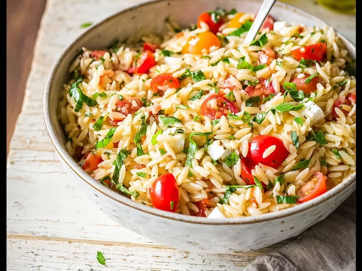 Fresh Bruschetta Orzo Pasta Salad: A Zesty Summer Delight - Image 1