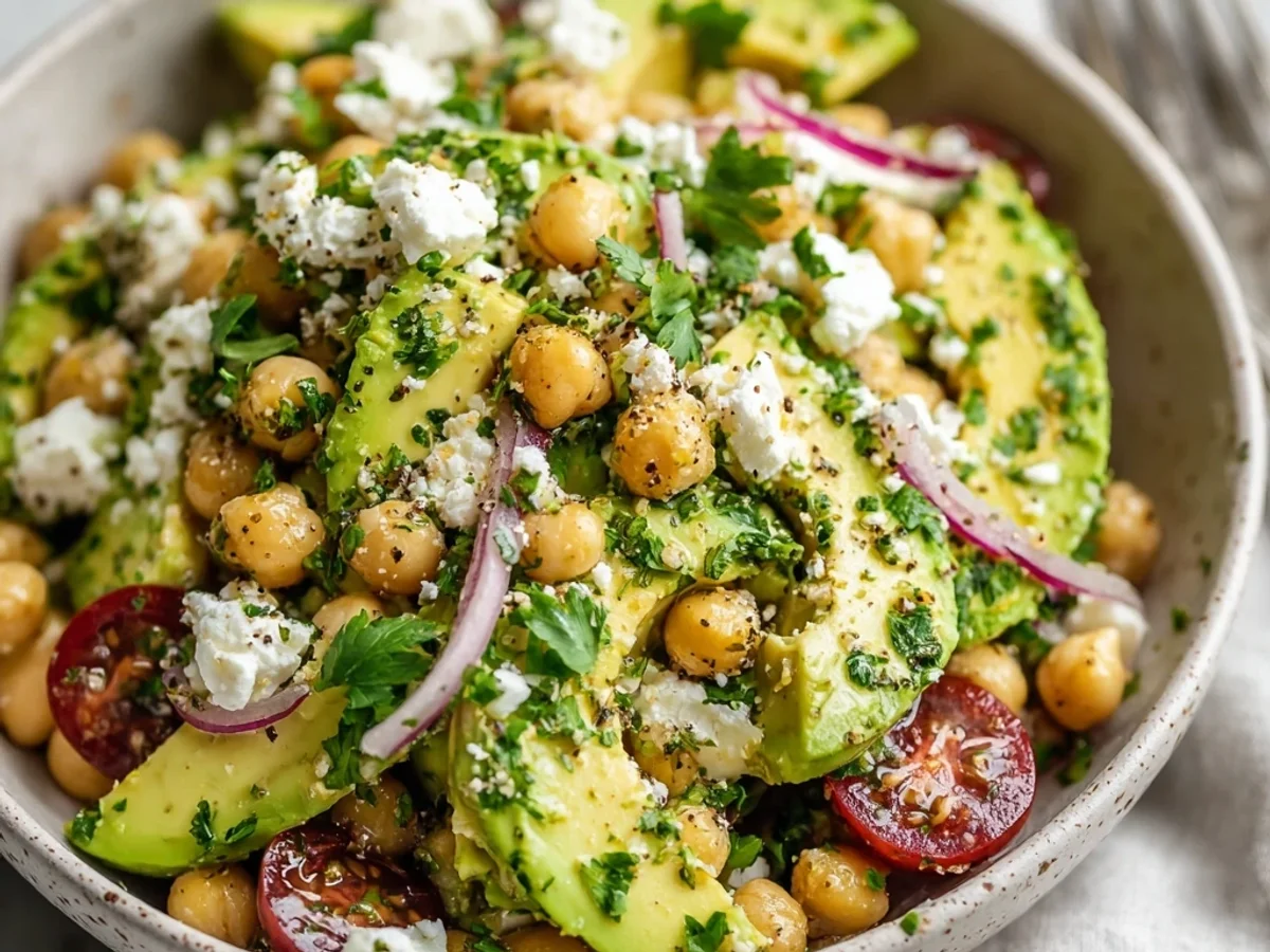 Fresh Chickpea Feta Avocado Salad - Image 1