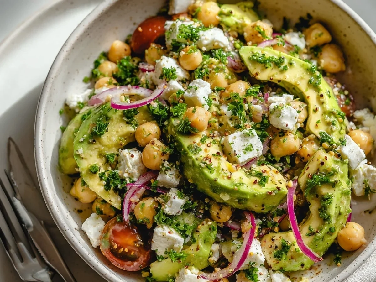 Fresh Chickpea Feta Avocado Salad - Image 2