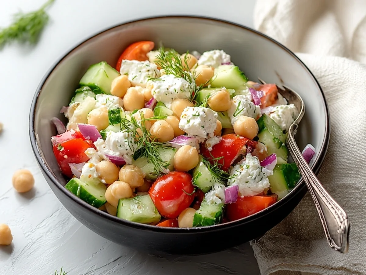 Fresh Cottage Cheese & Chickpeas Salad for Sunny Days - Image 2