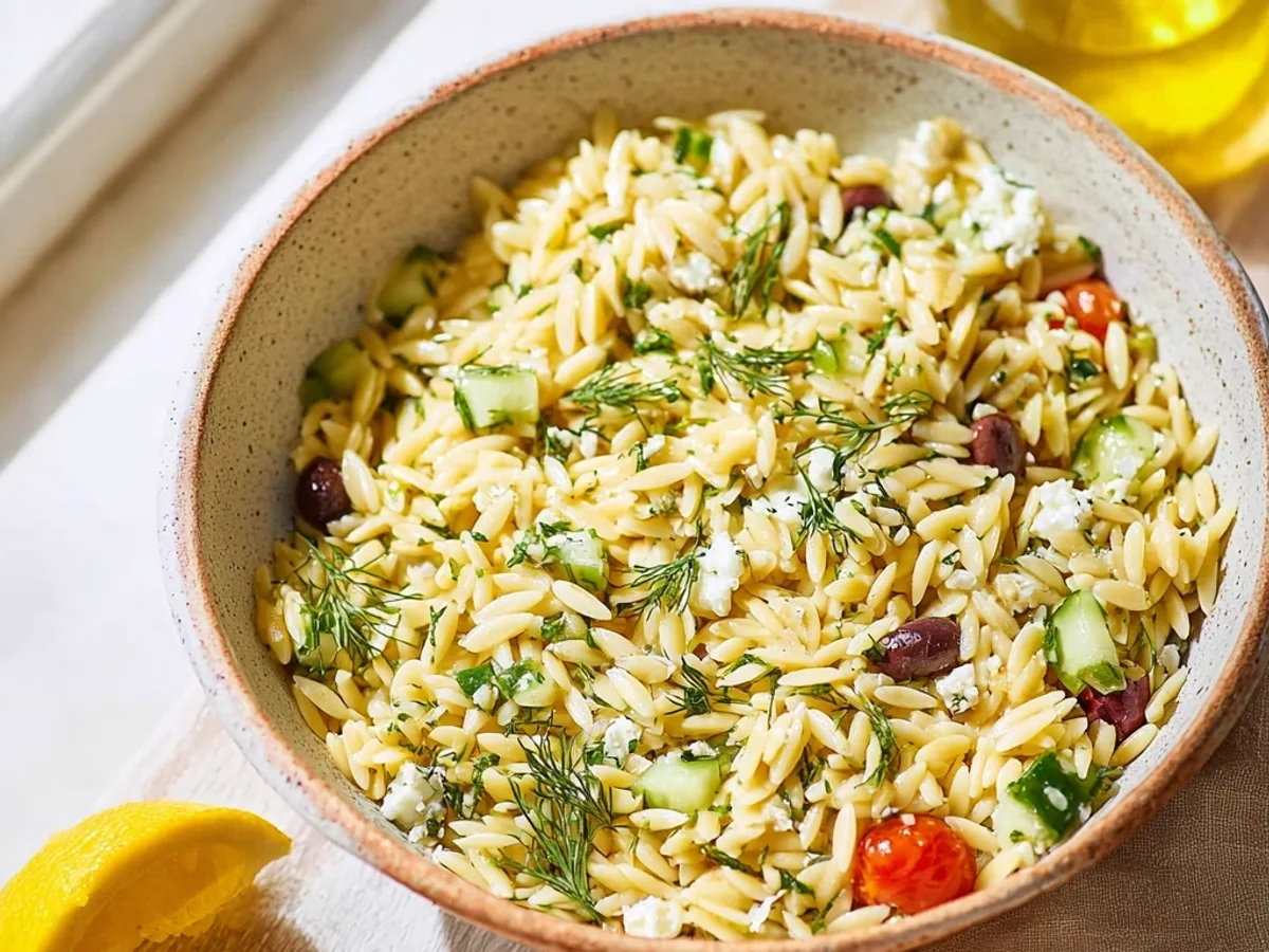 Fresh & Flavorful Greek Orzo Pasta Salad Recipe - Image 1