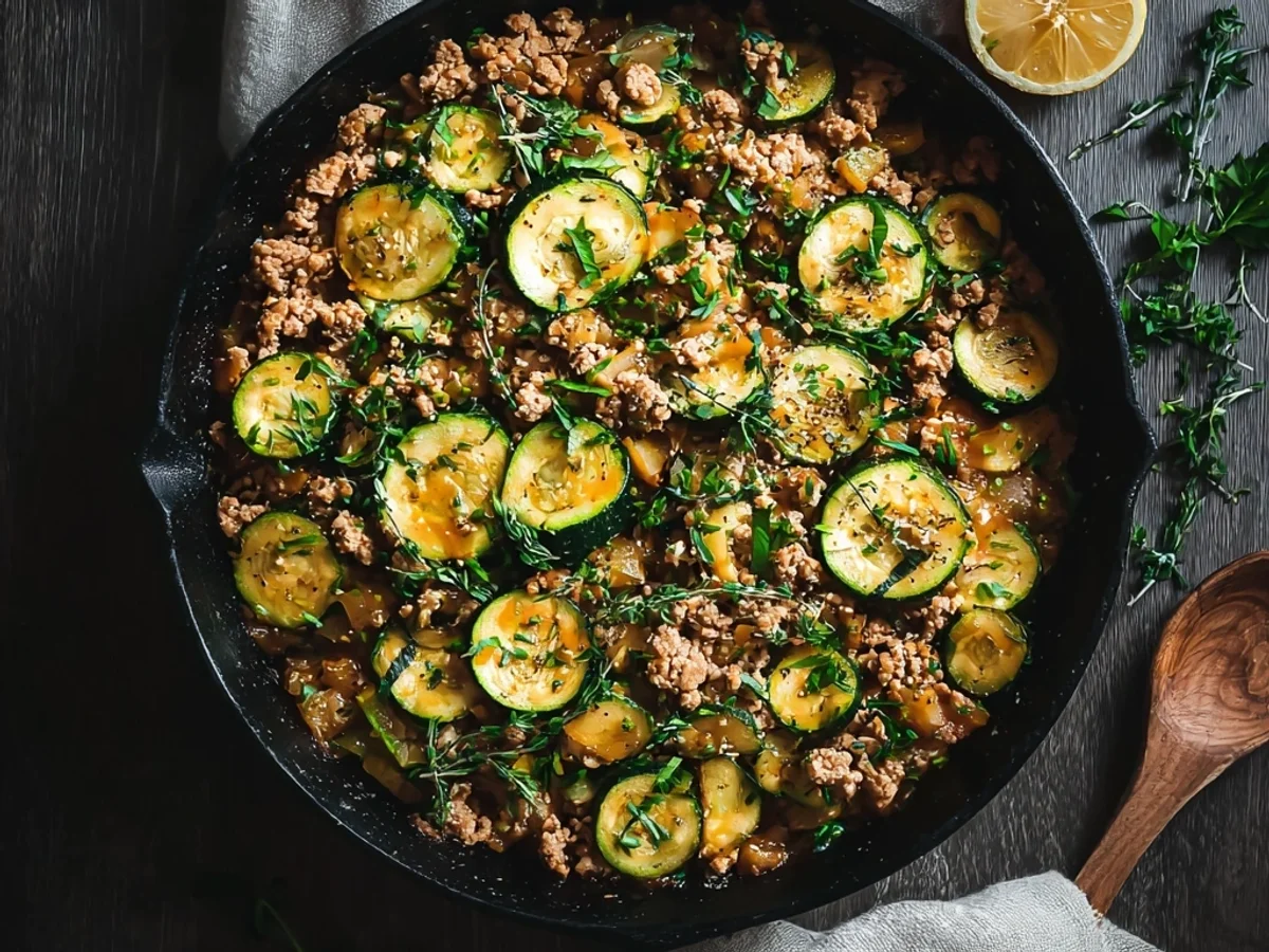 Ground Turkey Zucchini Skillet: Quick Dinner - Image 1