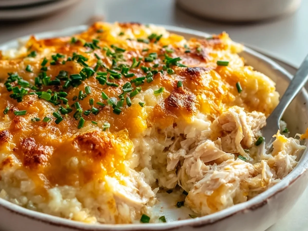 Healthy Creamy Chicken Cauliflower Rice Bake - Image 1