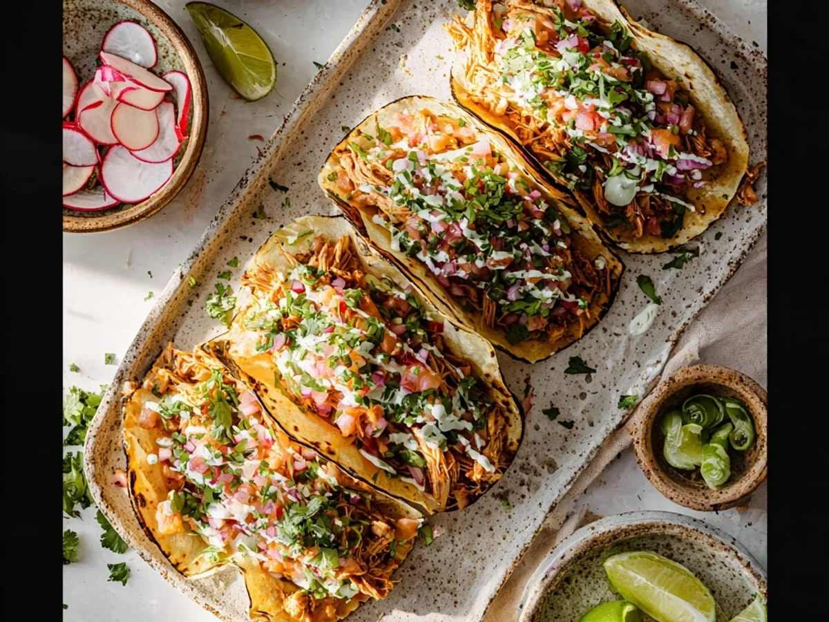 Healthy Tender Slow Cooker Shredded Chicken Tacos - Image 1