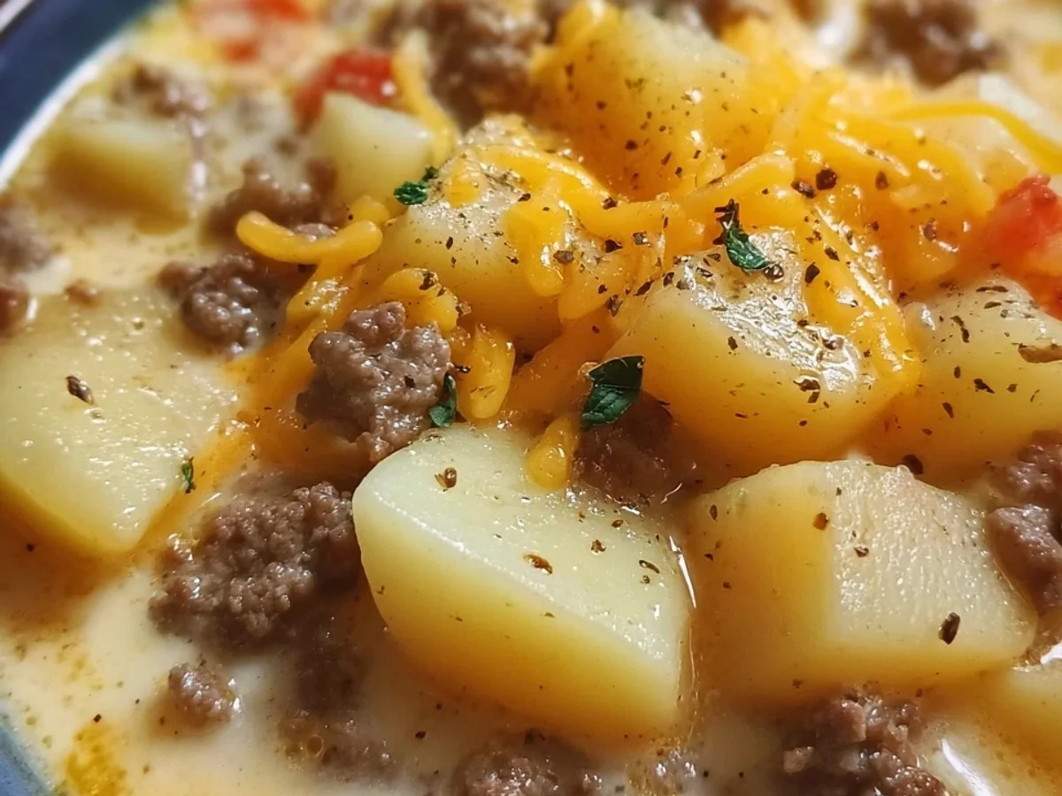 Hearty Cheesy Hamburger Potato Soup for Weeknights - Image 2