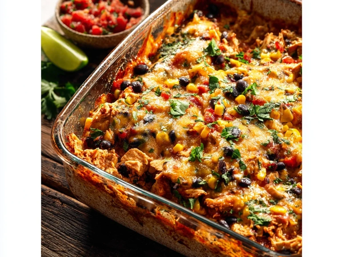 Hearty Chicken Burrito Casserole: Simple Weeknight Bake - Image 1