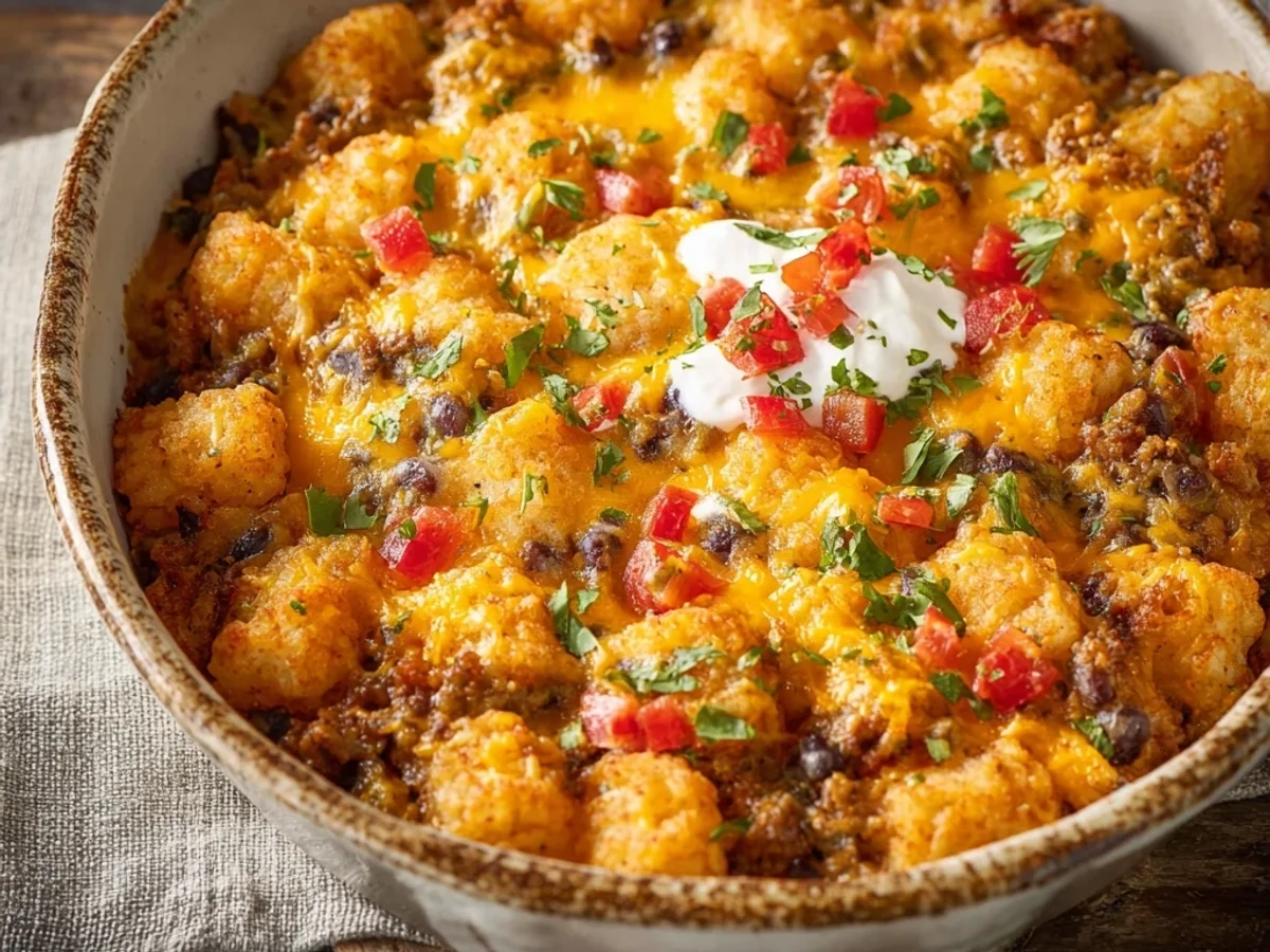 Hearty Easy Taco Tater Tot Casserole - Image 1