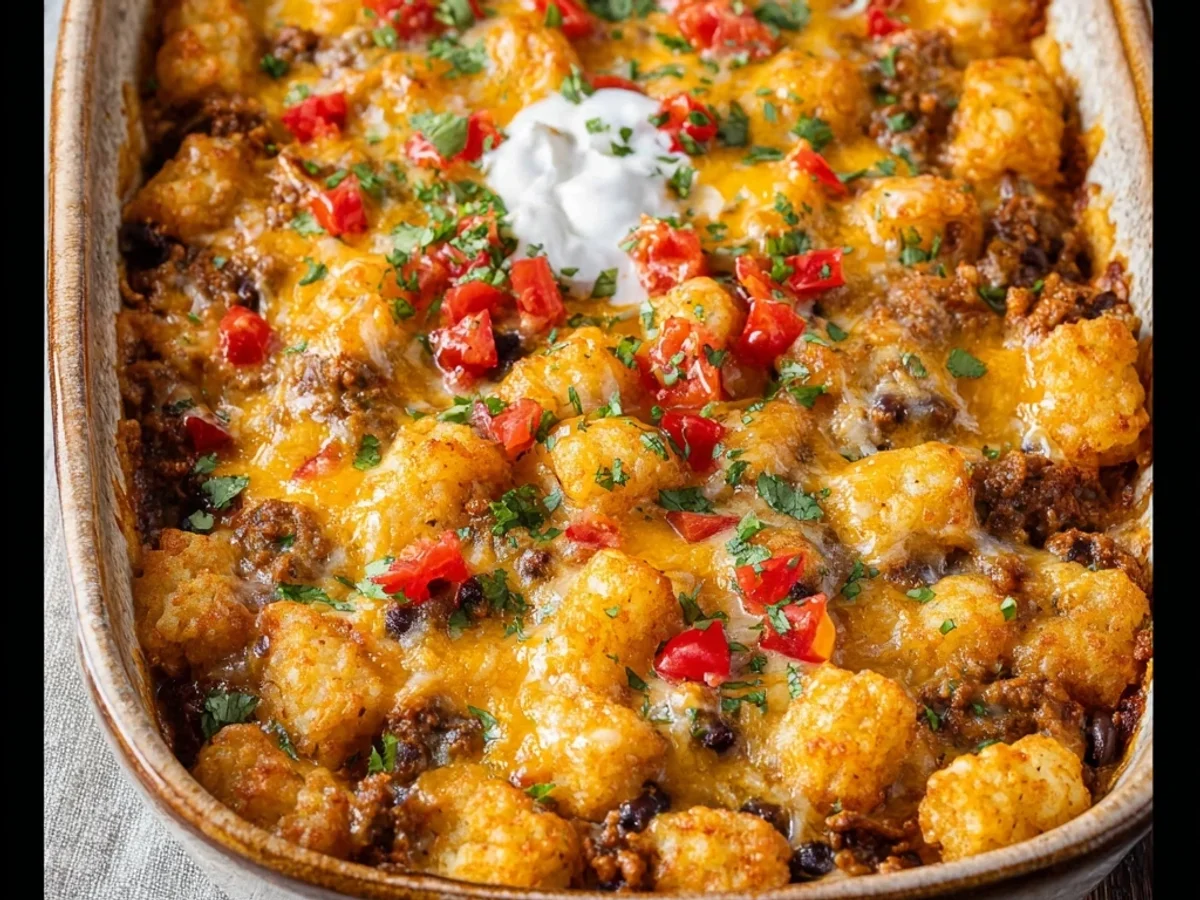 Hearty Easy Taco Tater Tot Casserole - Image 2