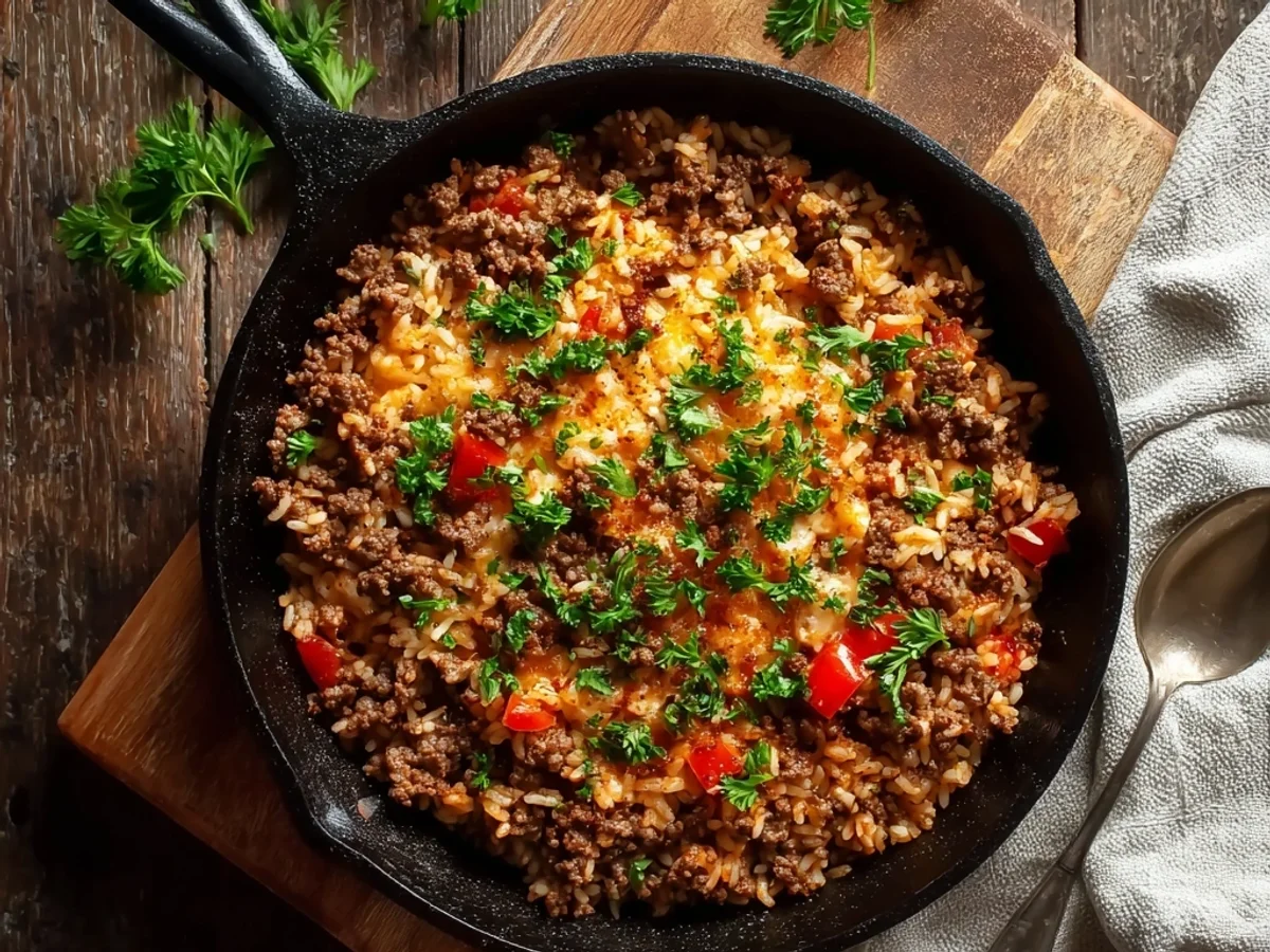 Hearty Ground Beef and Rice Skillet for Busy Weeknights - Image 1