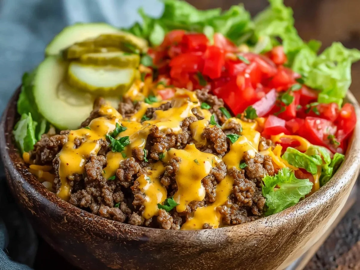 Hearty High Protein Cheeseburger Bowls: Speedy Dinner - Image 1