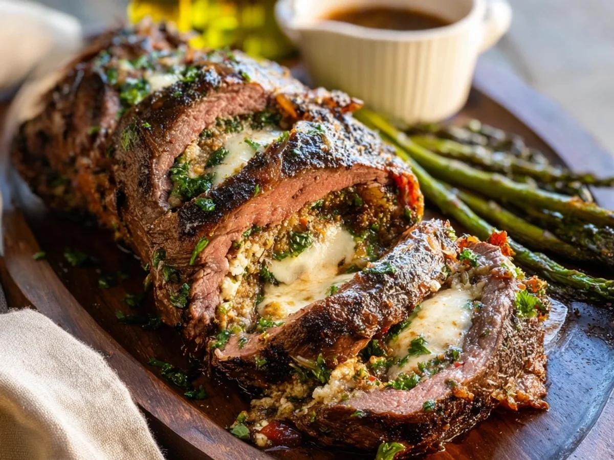 Hearty Italian Stuffed Flank Steak Dinner - Image 1