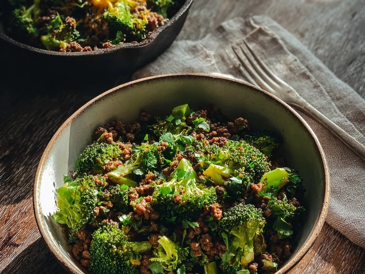 Hearty Keto Hamburger Broccoli Skillet - Image 1