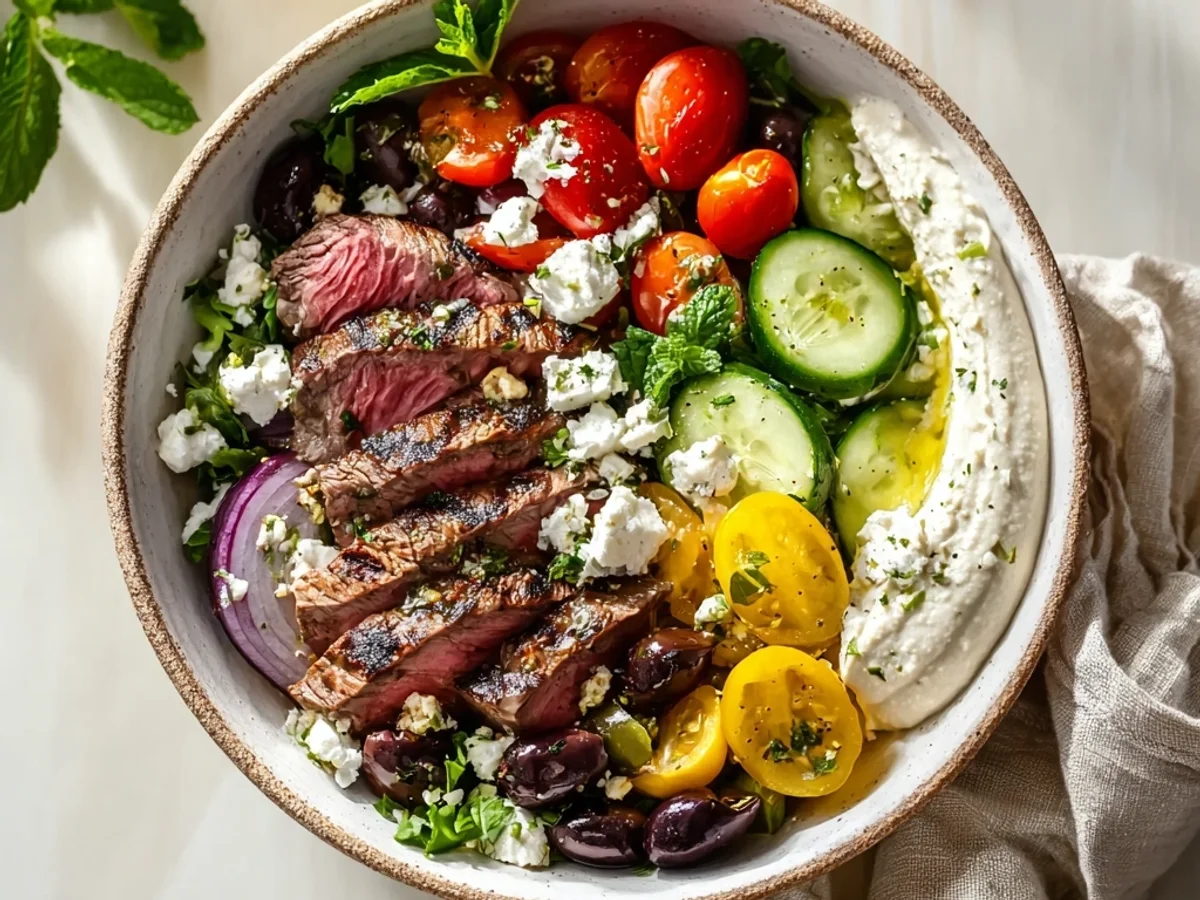 Hearty Mediterranean Steak Bowl: Quick Weeknight Dinner - Image 2