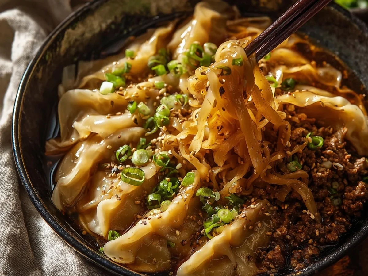 Hearty Potsticker Noodle Bowl: Quick Weeknight Meal - Image 1