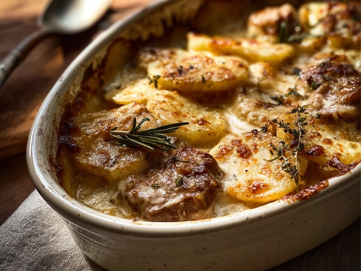 Hearty Smothered Lamb Chop Scalloped Potato Casserole - Image 2