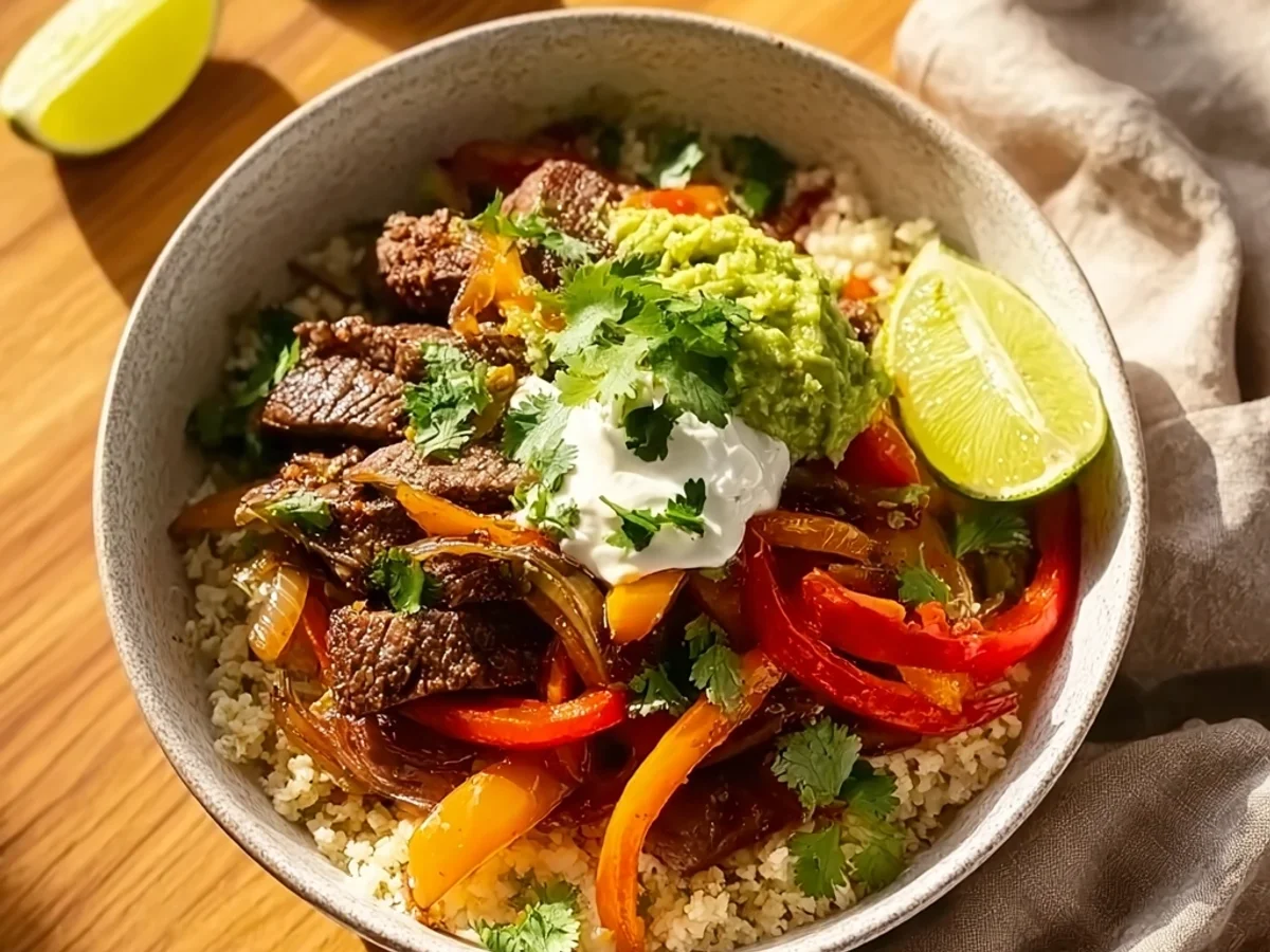 Hearty Steak Fajita Bowl: High Protein, Low Carb Meal - Image 2
