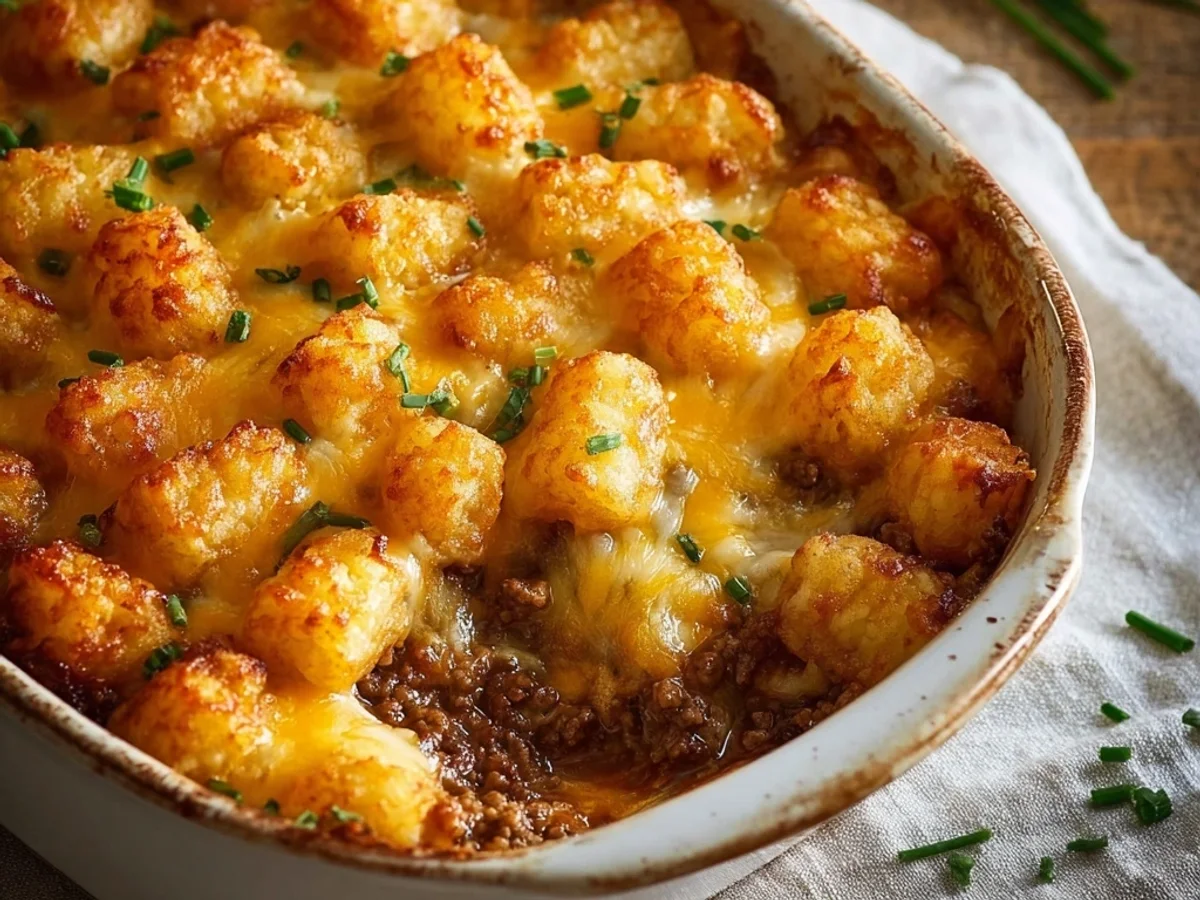 Hearty Tater Tot Casserole with Ground Beef - Image 1