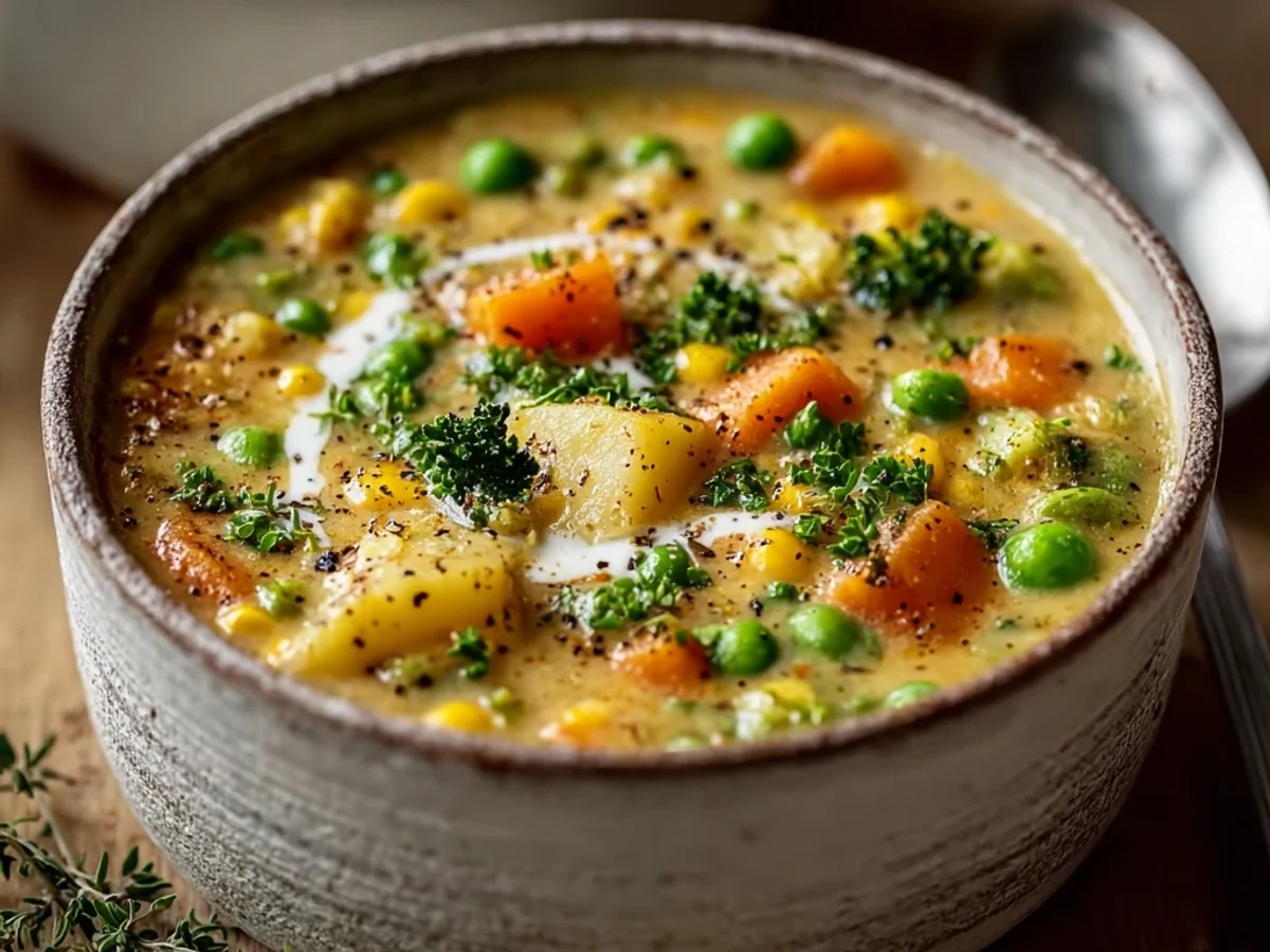 Hearty Veggie Pot Pie Soup: Creamy, Crust-Free Dinner - Image 1
